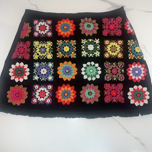 JUDITH MARCH Black Embroidered Granny Sweater Festival Floral Skirt S - Picture 1 of 12